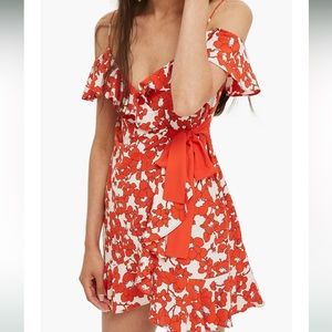 Topshop Poppy ruffle wrap dress